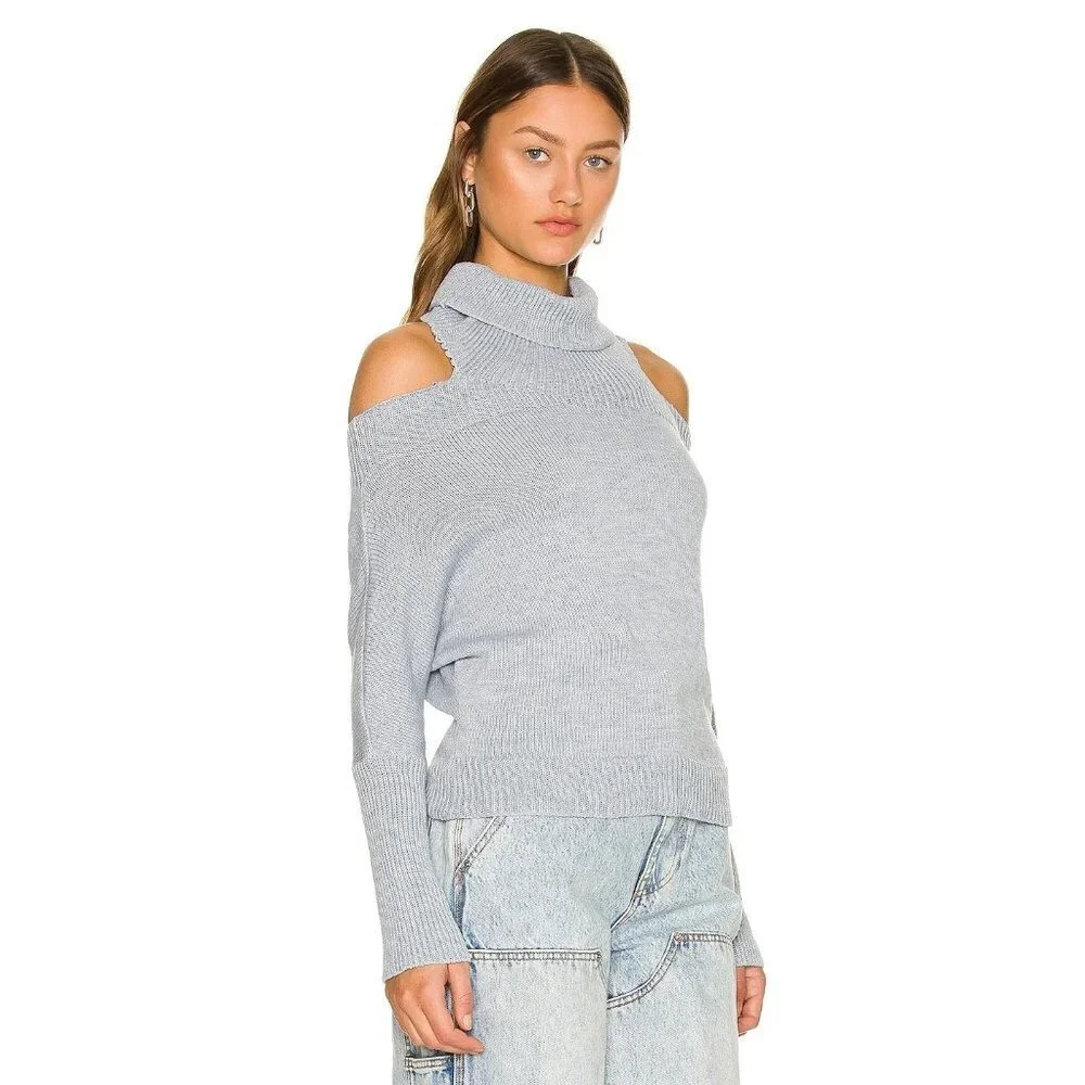 Lovers and Friends Anisa Turtleneck Sweater in Heather Grey XSmall New Knit Top